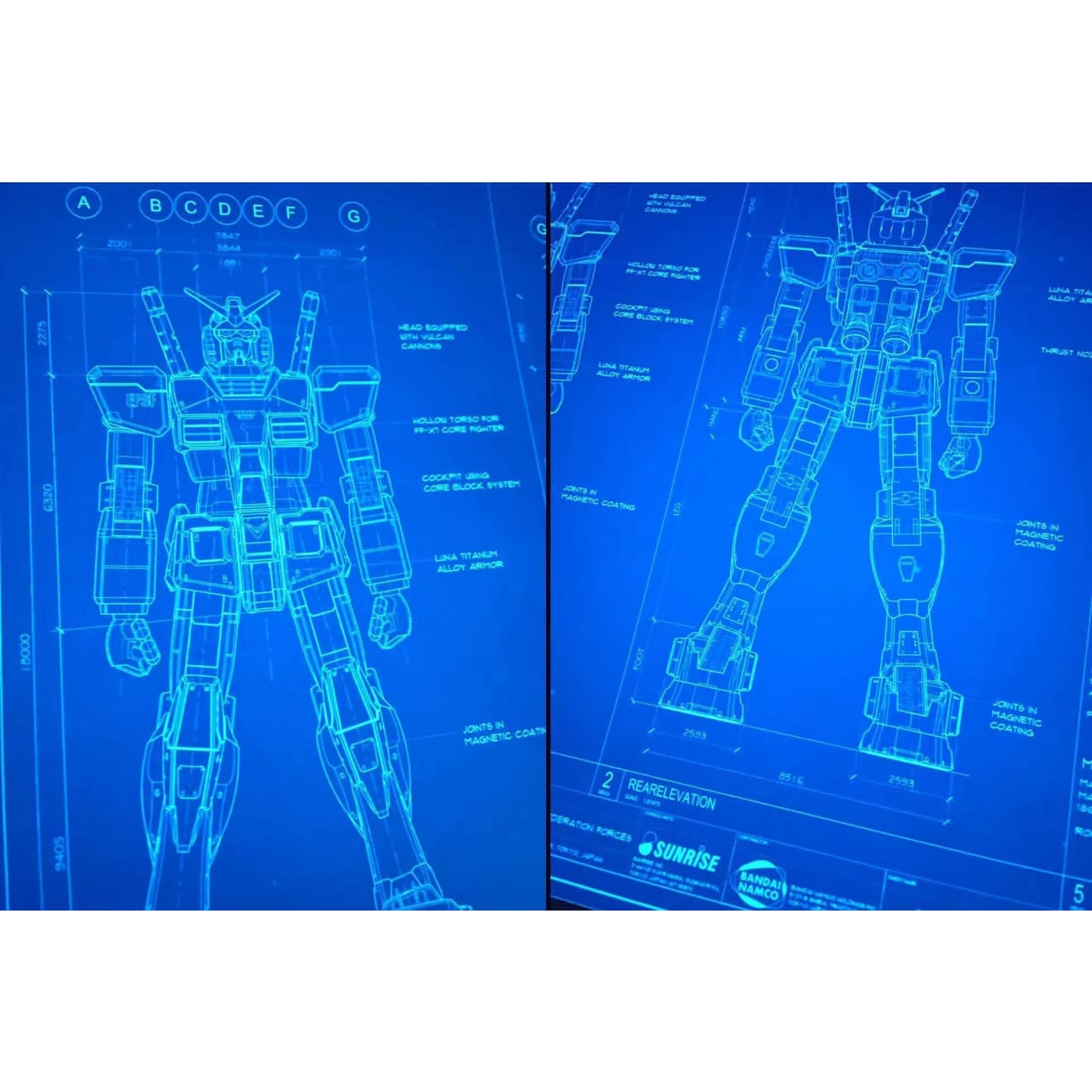 Blue print Gundam RX-78-2 Poster Frame
