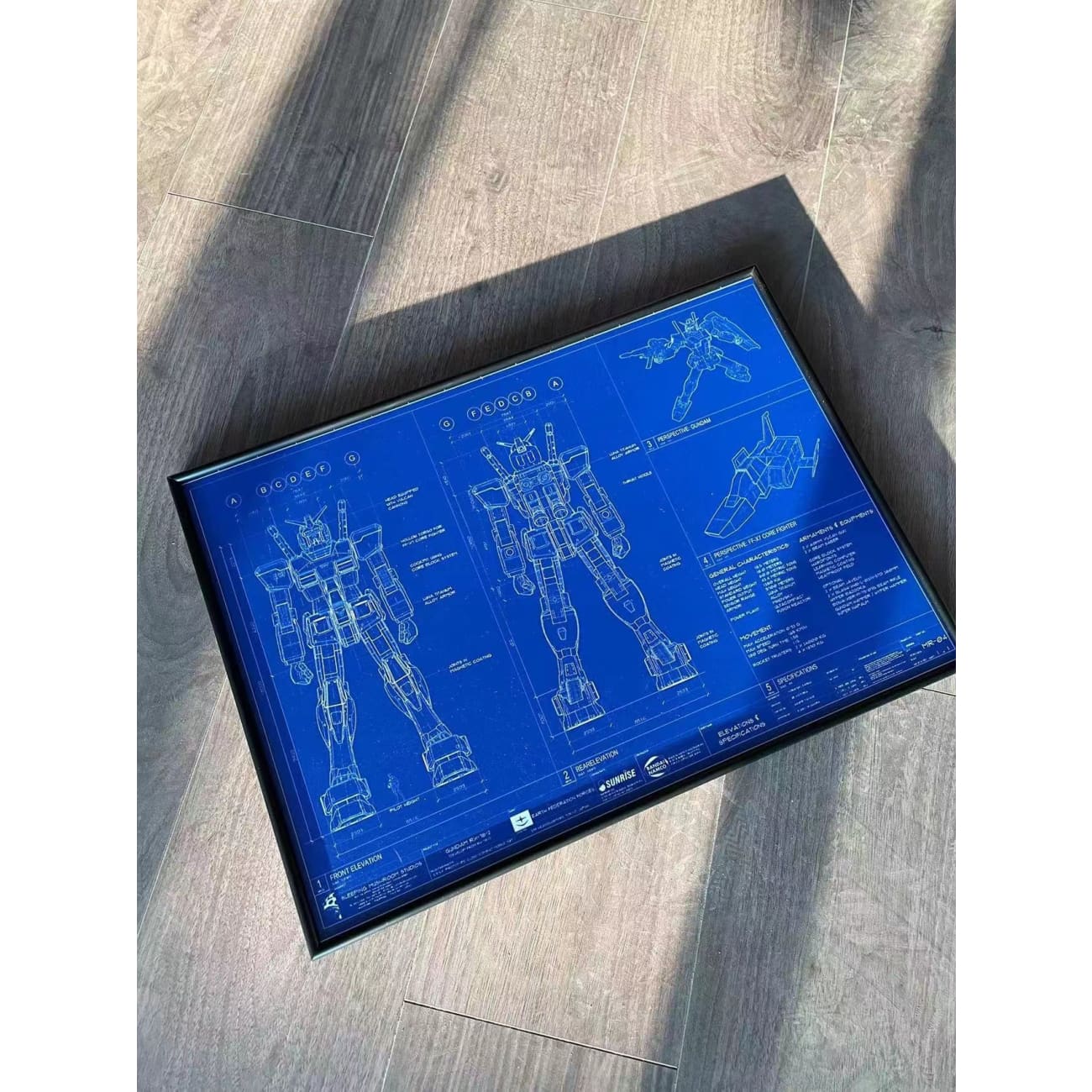 Blue print Gundam RX-78-2 Poster Frame
