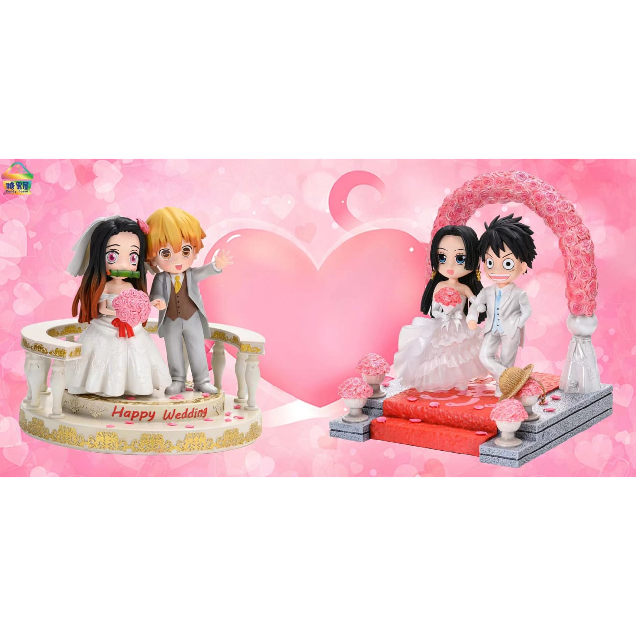 Candy House Studio -  Nezuko and Zenitsu/ Luffy and Boa Hancock