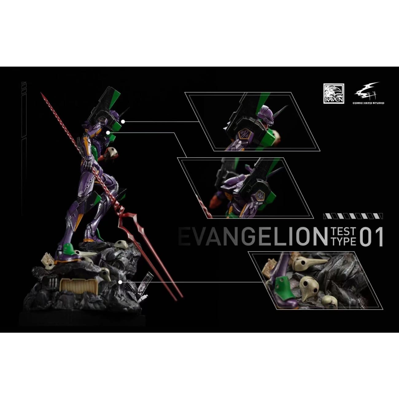 Comic Hero Studio X Raven Studio - Evangelion Test Type 01 [Purple & Green Version/ Black & White Version]