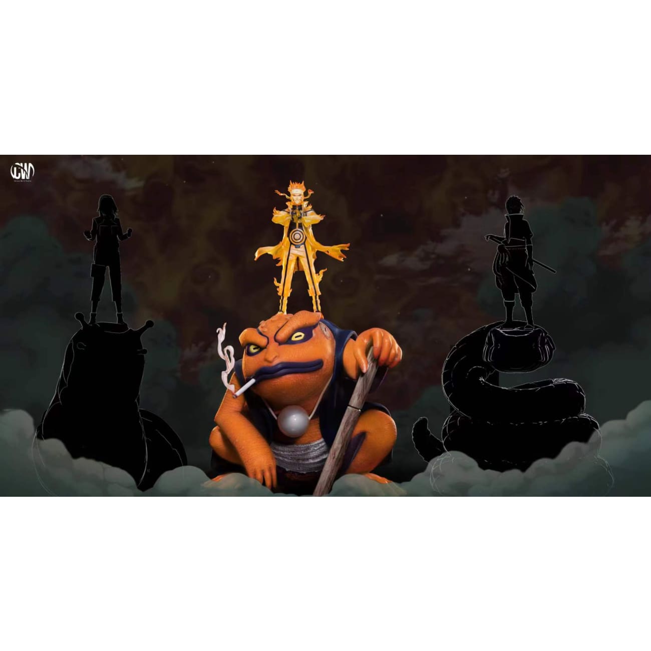 CW Studio - Nine-Tails Chakra Mode / Kurama Mode Naruto Uzumaki / Gamakichi 