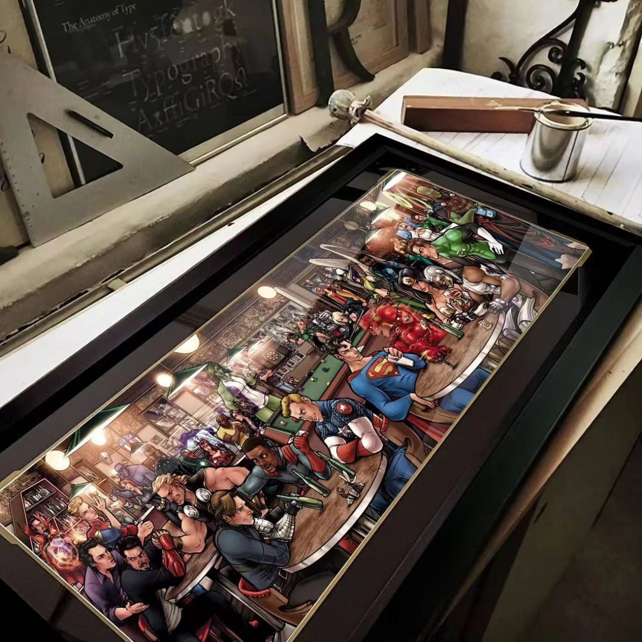 DC comic X Marvel Bar photo frame