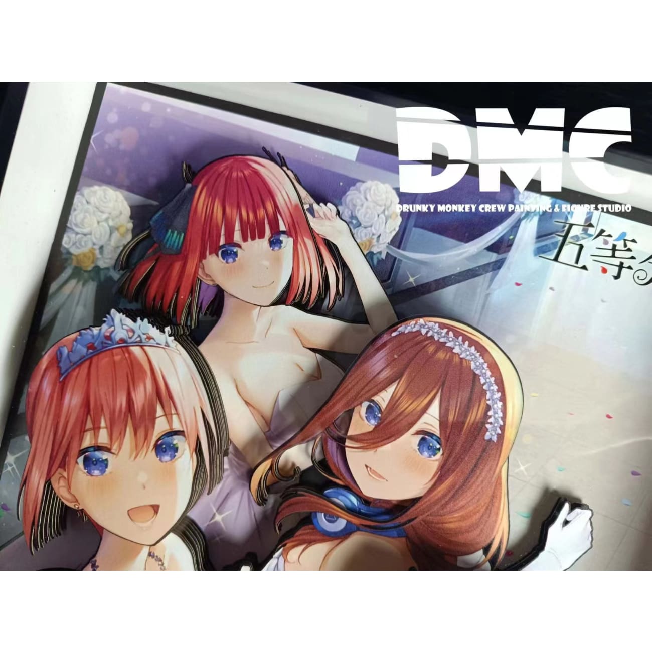 Drunky Monkey Studio - Nino Nakano, Miku Nakano, Ichika Nakano, Yotsuba Nakano, Itsuki Nakano Wedding Dress Ver 3D Poster Frame [DMN-021]