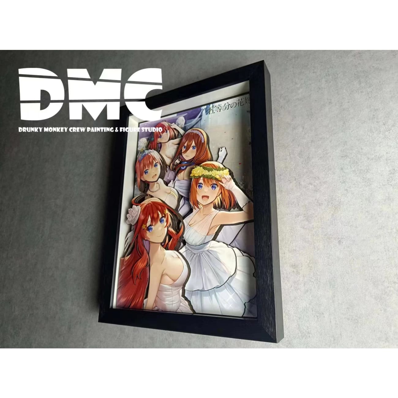 Drunky Monkey Studio - Nino Nakano, Miku Nakano, Ichika Nakano, Yotsuba Nakano, Itsuki Nakano Wedding Dress Ver 3D Poster Frame [DMN-021]