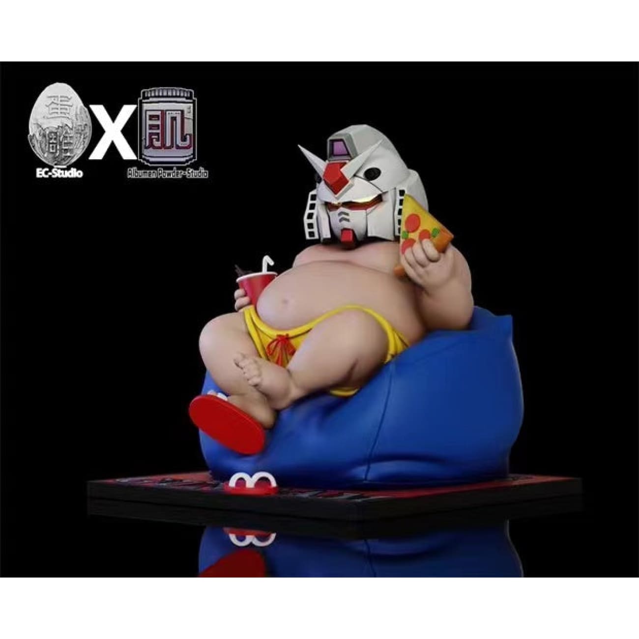 EC X Albumen Powder Studio - Couch potato with Gundam Helmut