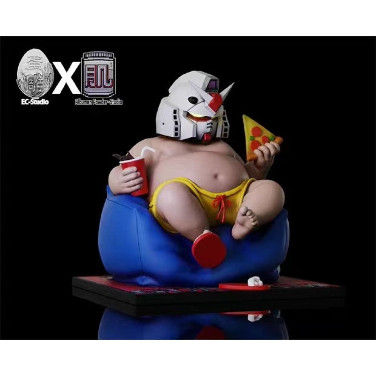EC X Albumen Powder Studio - Couch potato with Gundam Helmut