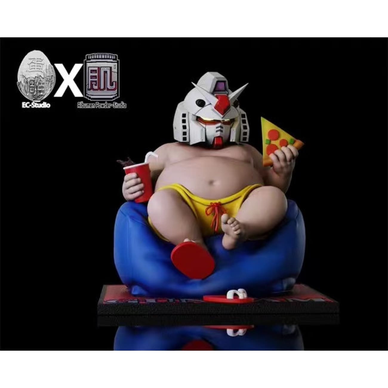 EC X Albumen Powder Studio - Couch potato with Gundam Helmut