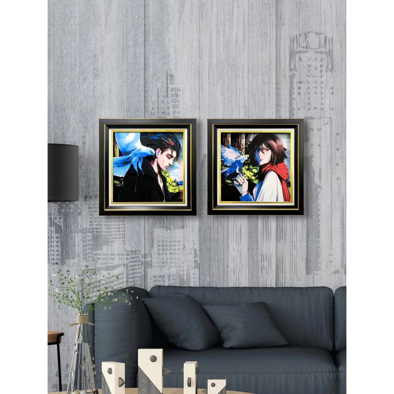 Eren Yeager 3D Poster Frame [36cm x 36cm]