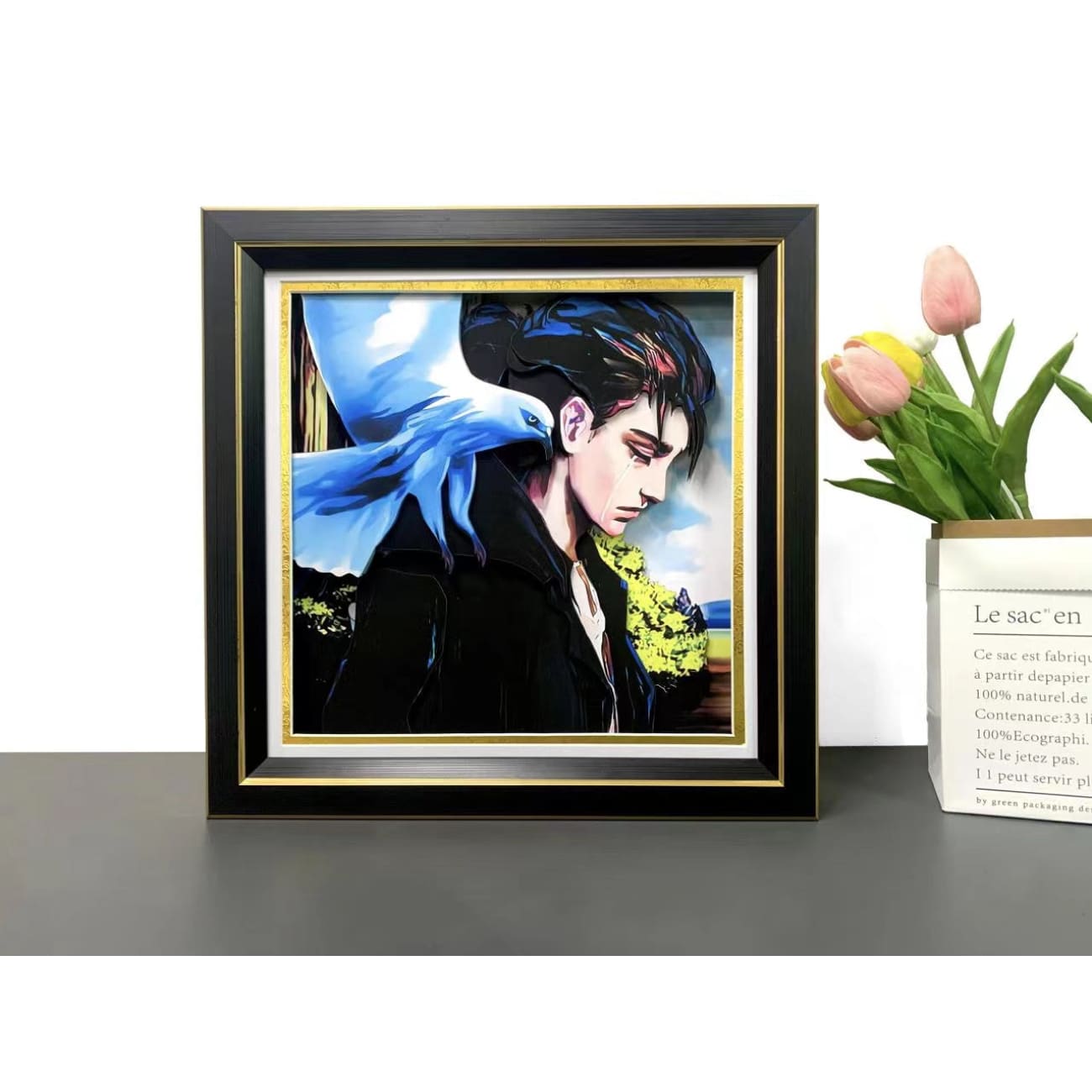 Eren Yeager 3D Poster Frame [36cm x 36cm]