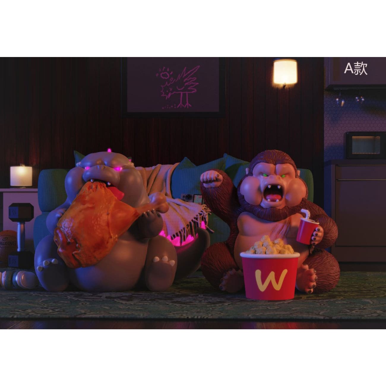 Fei Mao Ying Ri Studio - Fat Godzilla vs Handsome King Kong [2 Variants]