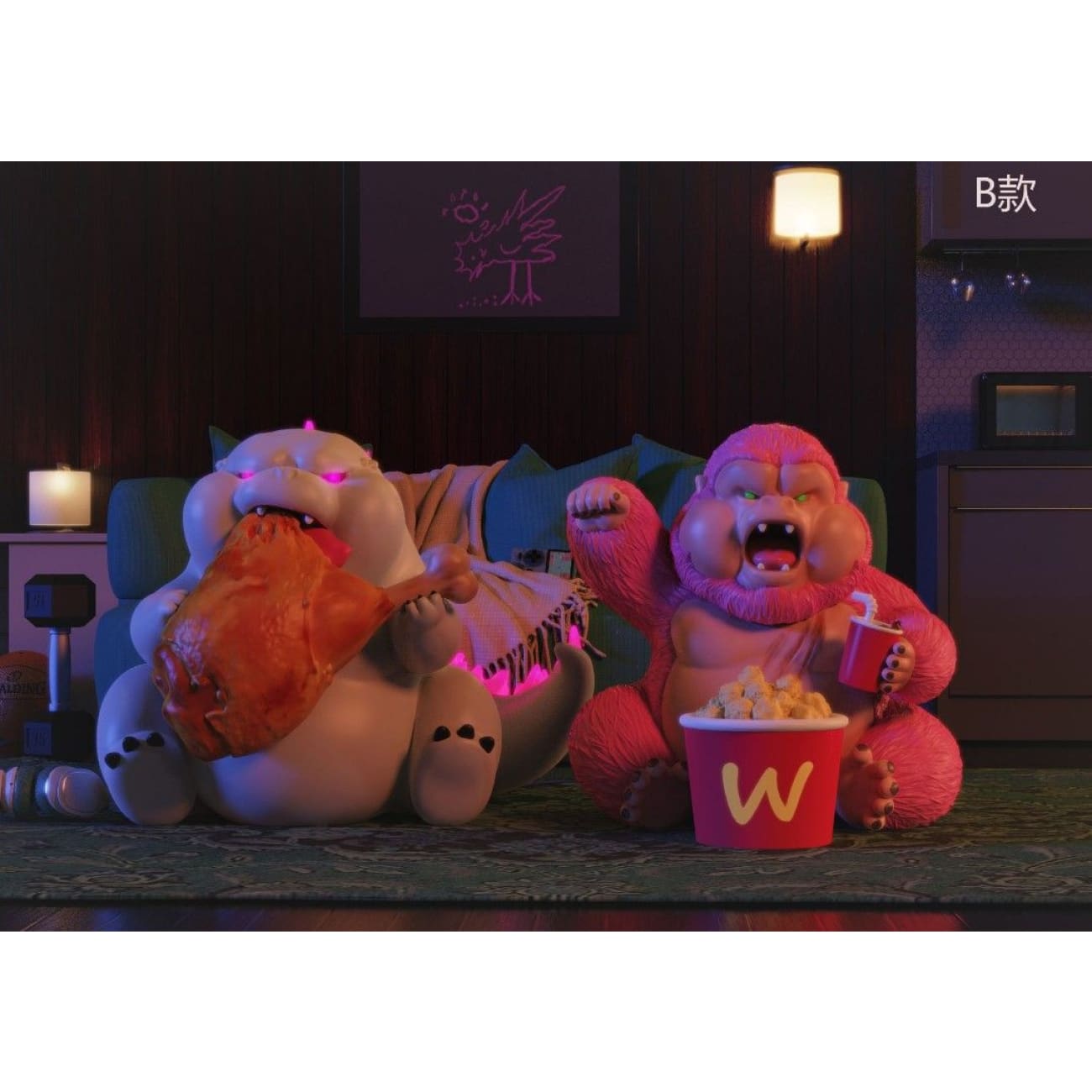 Fei Mao Ying Ri Studio - Fat Godzilla vs Handsome King Kong [2 Variants]