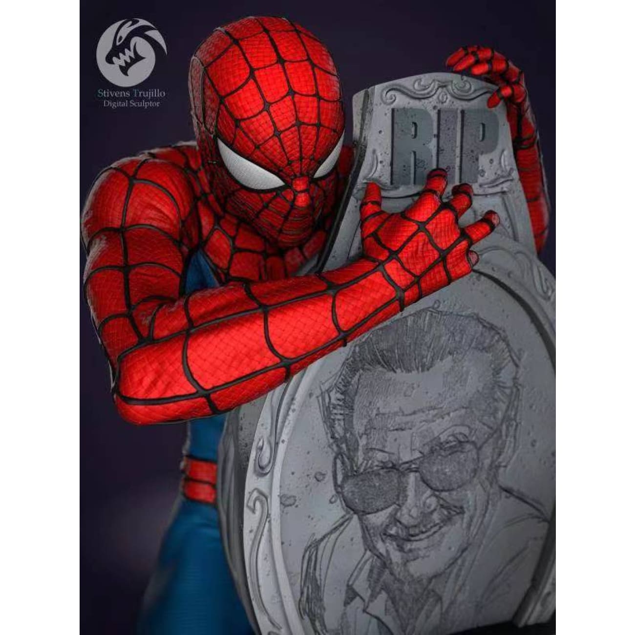 FishBone Studio - Spiderman & Stan Lee by Stivens Trujillo [1/4 scale]