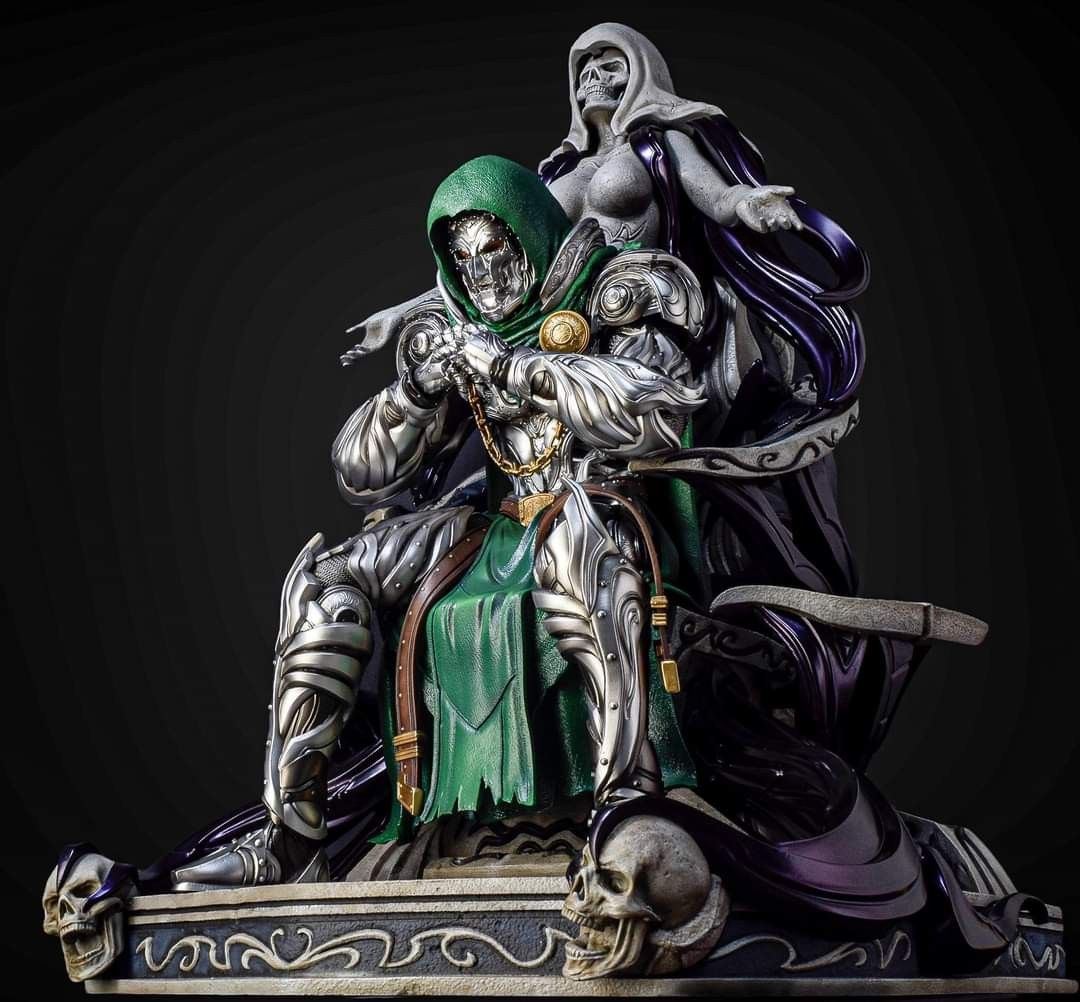 Marvel Tagged Reborn Studio custom Dr Doom On Throne Avolounge