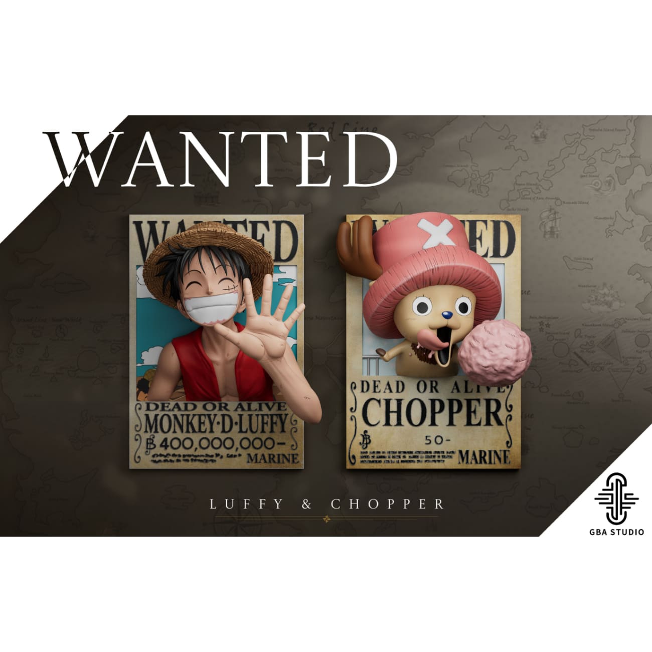 GBA Studio - Monkey D. Luffy & Tony Tony Chopper Photo Frame Fridge Magnet and Relief Painting [2 Variants]