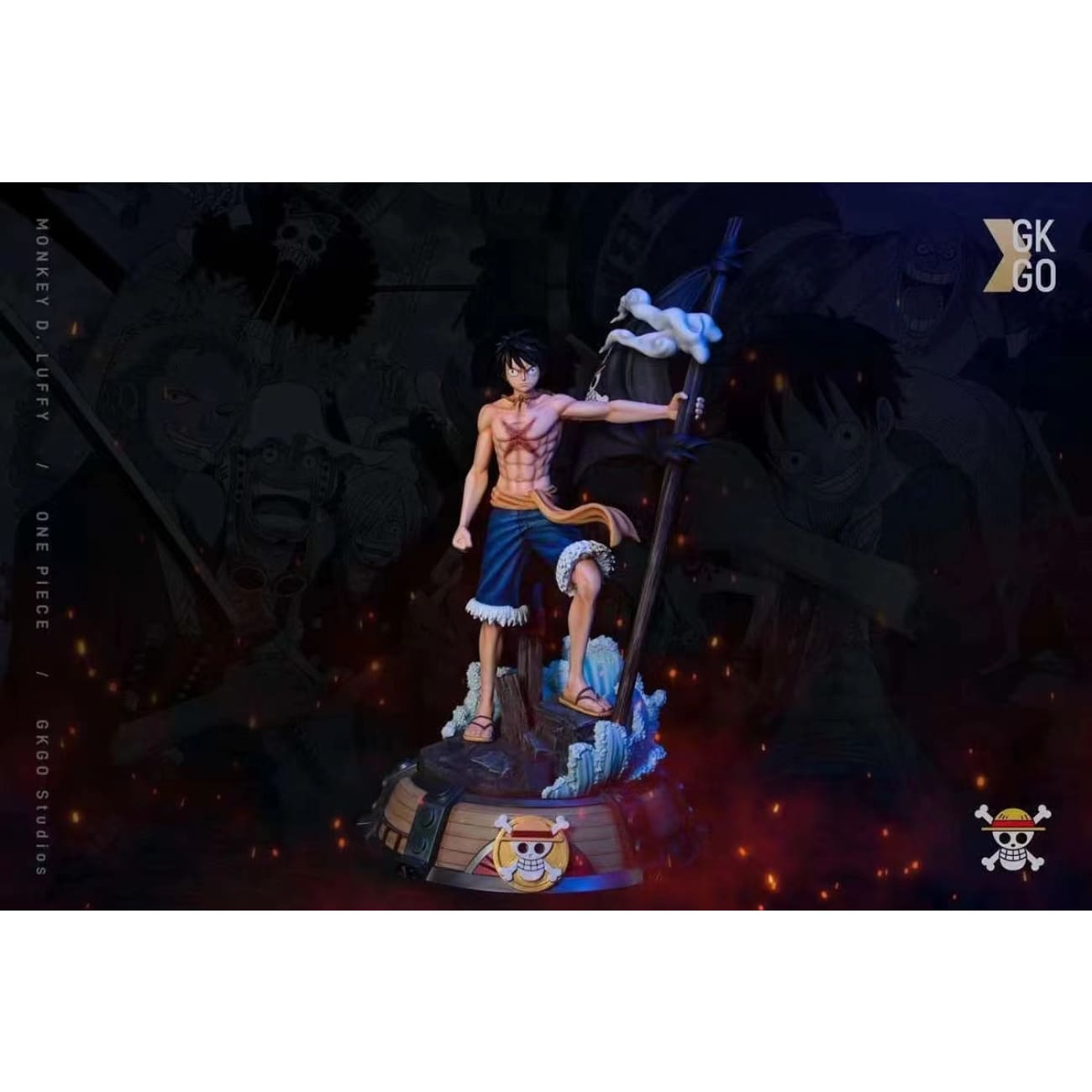 GKGO Studios -Luffy with Straw Hat Flag 