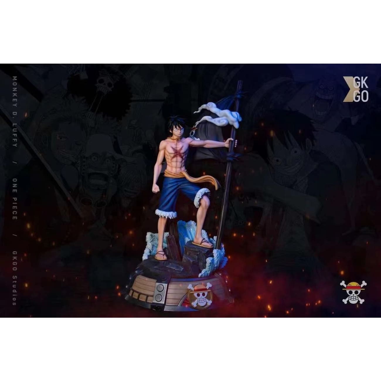 GKGO Studios -Luffy with Straw Hat Flag 