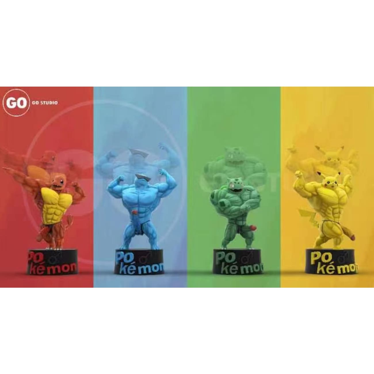 Go Studio - Squirtle, Bulbasaur, Charmander & Pikachu 
