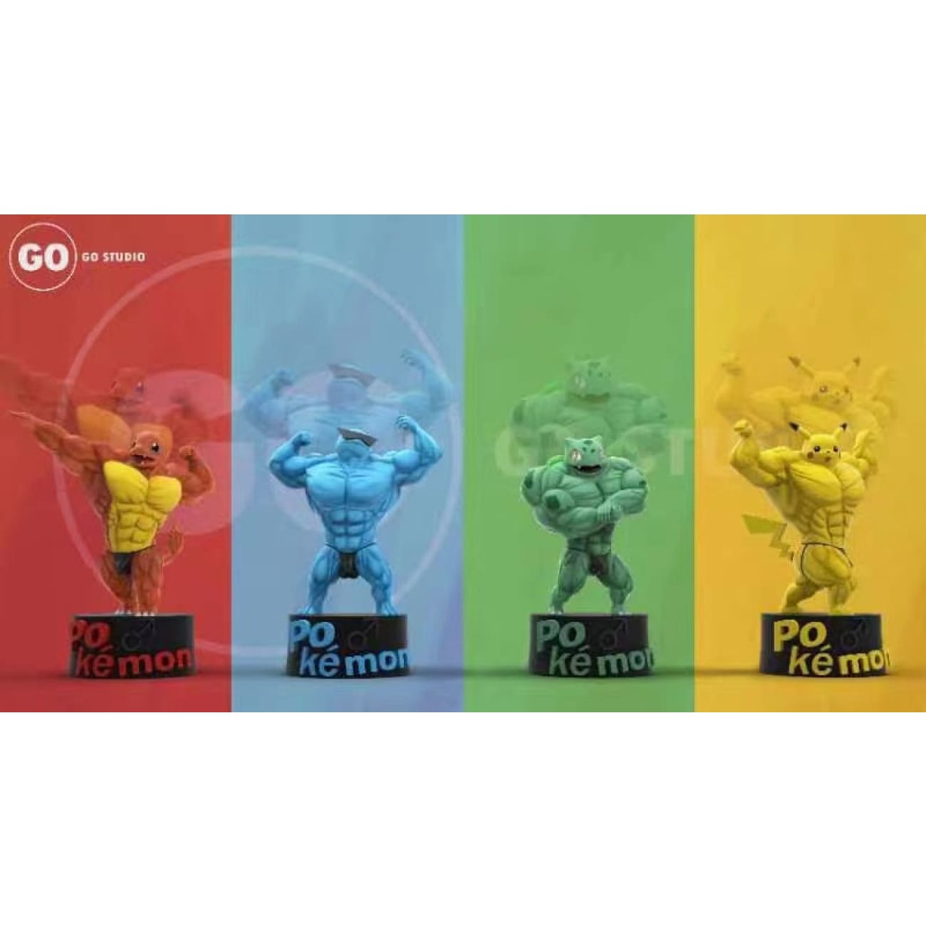 Go Studio - Squirtle, Bulbasaur, Charmander & Pikachu 