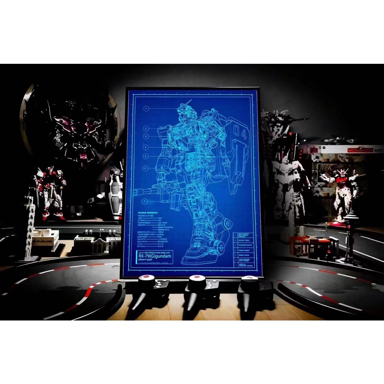 Gundam Mobile Suit Blue Print Poster [38cm x 53cm]