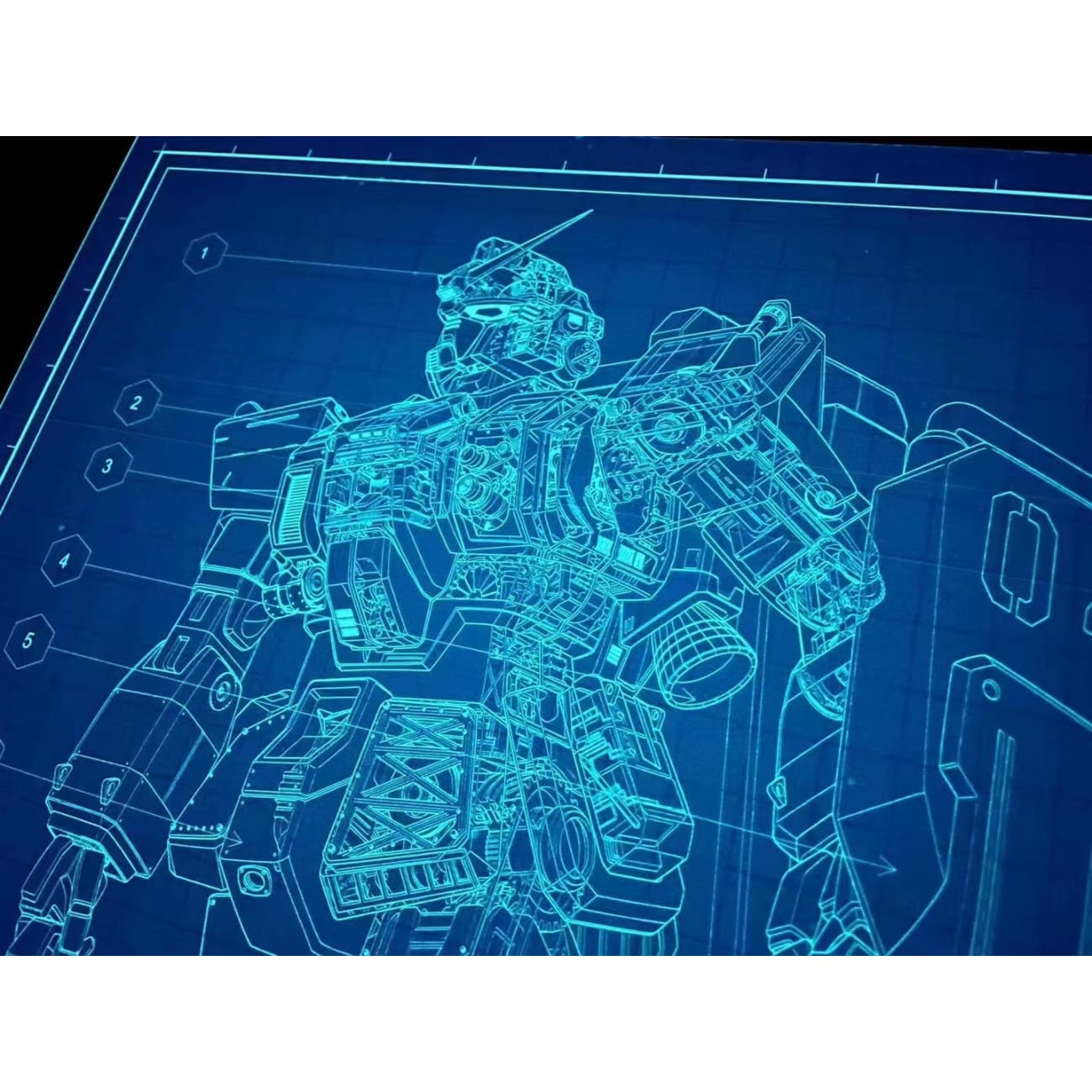 Gundam Mobile Suit Blue Print Poster [38cm x 53cm]