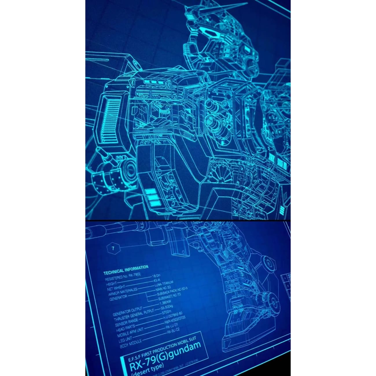 Gundam Mobile Suit Blue Print Poster [38cm x 53cm]