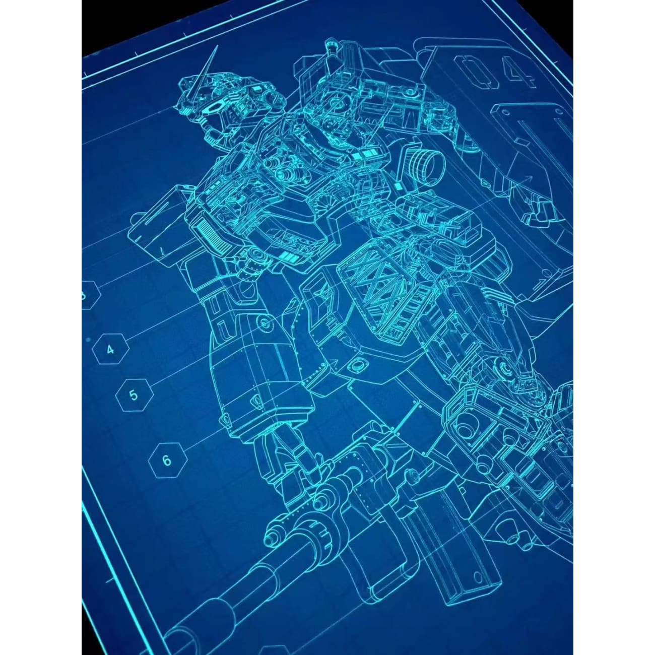 Gundam Mobile Suit Blue Print Poster [38cm x 53cm]