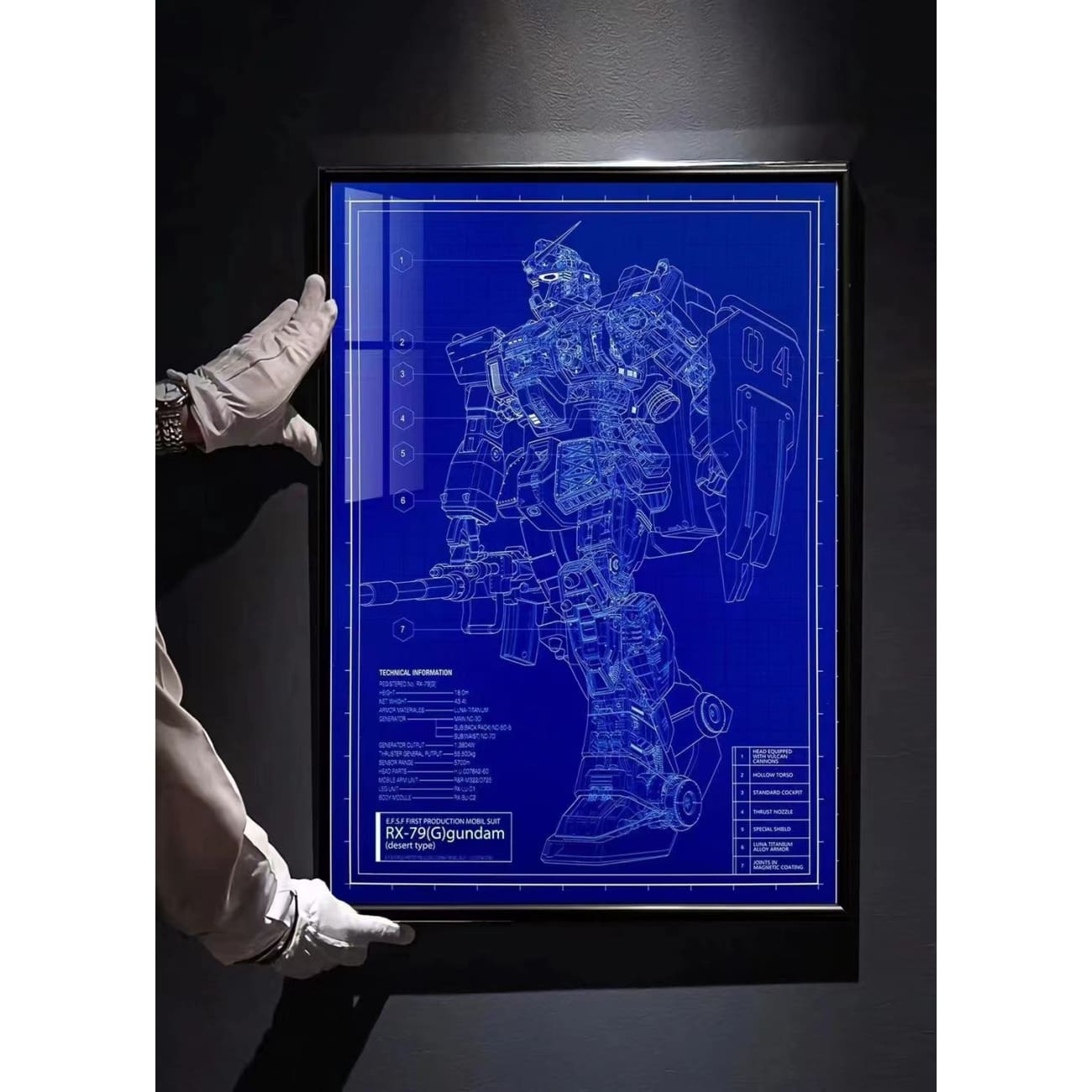 Gundam Mobile Suit Blue Print Poster [38cm x 53cm]