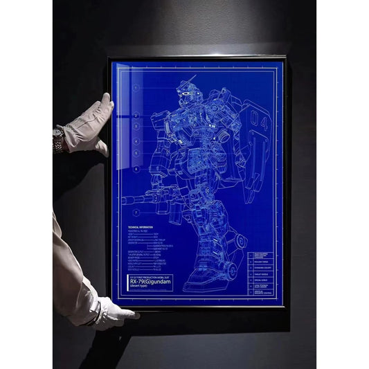 Gundam Mobile Suit Blue Print Poster [38cm x 53cm]