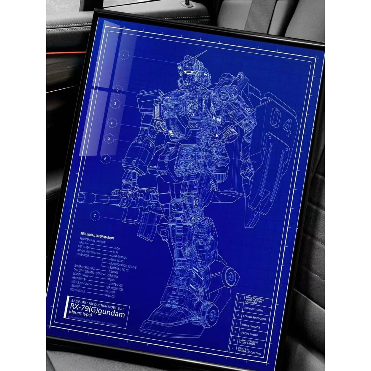 Gundam Mobile Suit Blue Print Poster [38cm x 53cm]