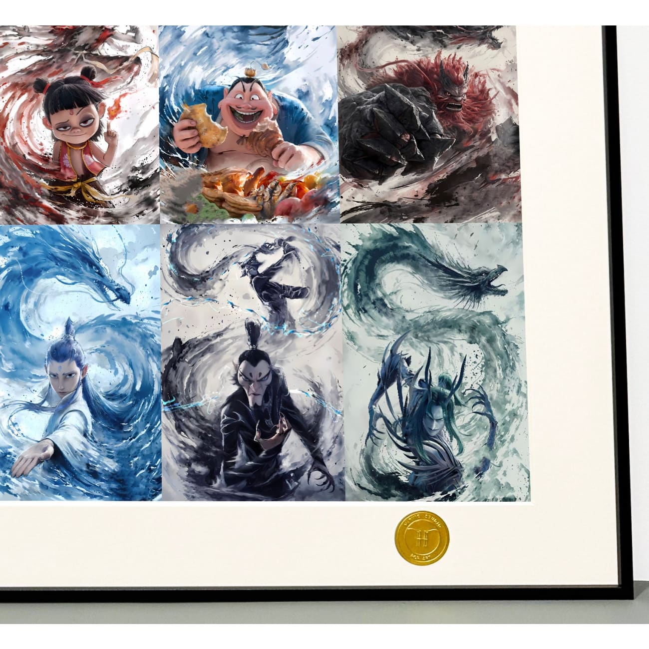 H-TWO Studio - Characters of Nezha: Demon Child Conquers the Sea Poster Frame