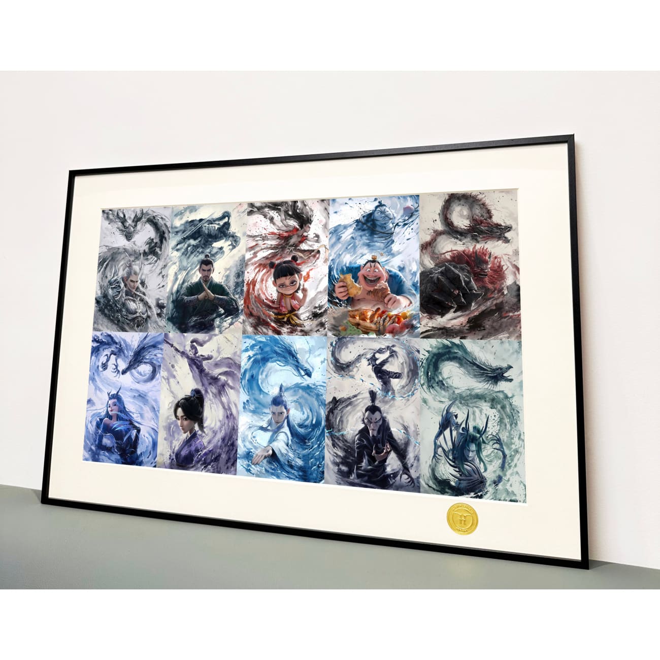 H-TWO Studio - Characters of Nezha: Demon Child Conquers the Sea Poster Frame