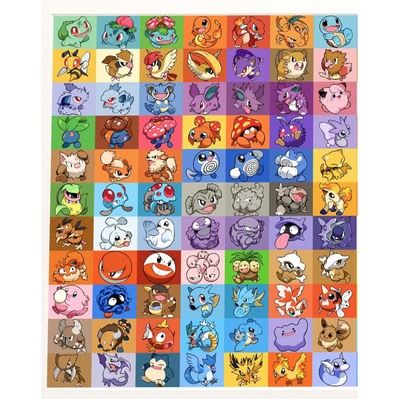 H-TWO Studio - Generation 1 Pokemon Poster Frame