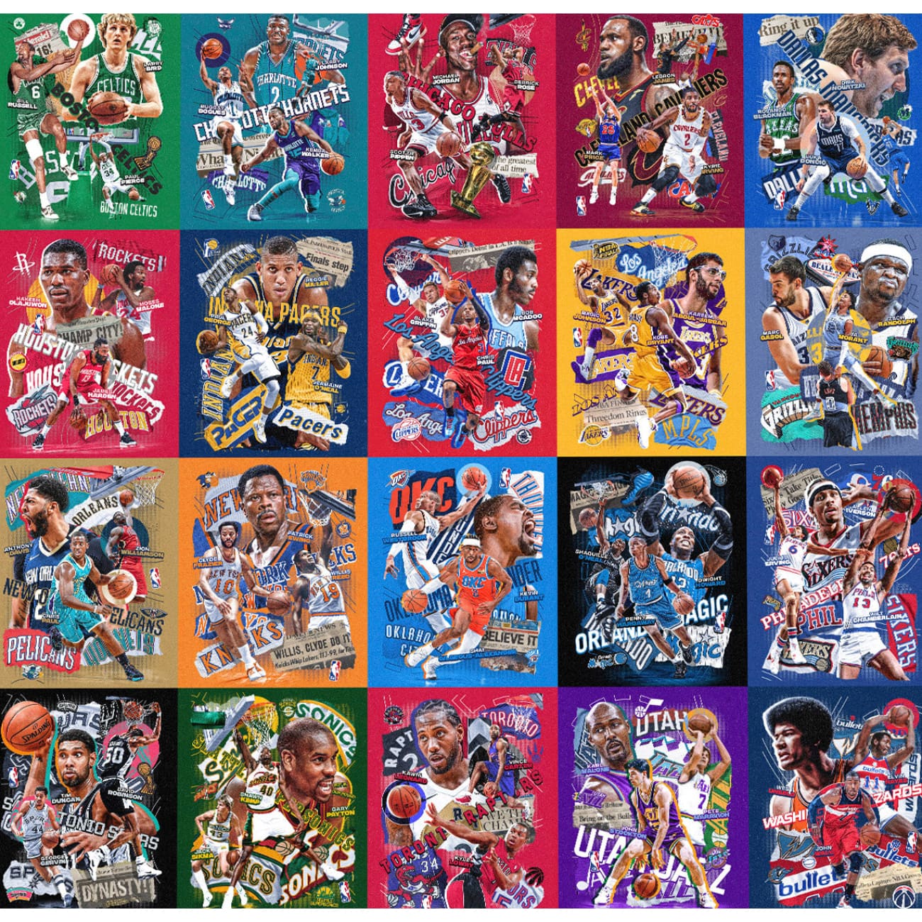 H-TWO Studio - NBA Team Collection Poster Frame