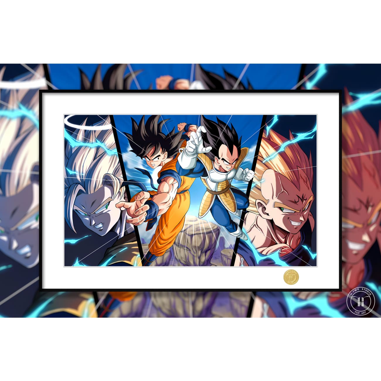 H-TWO Studio - Son Goku & Vegeta Poster Frame