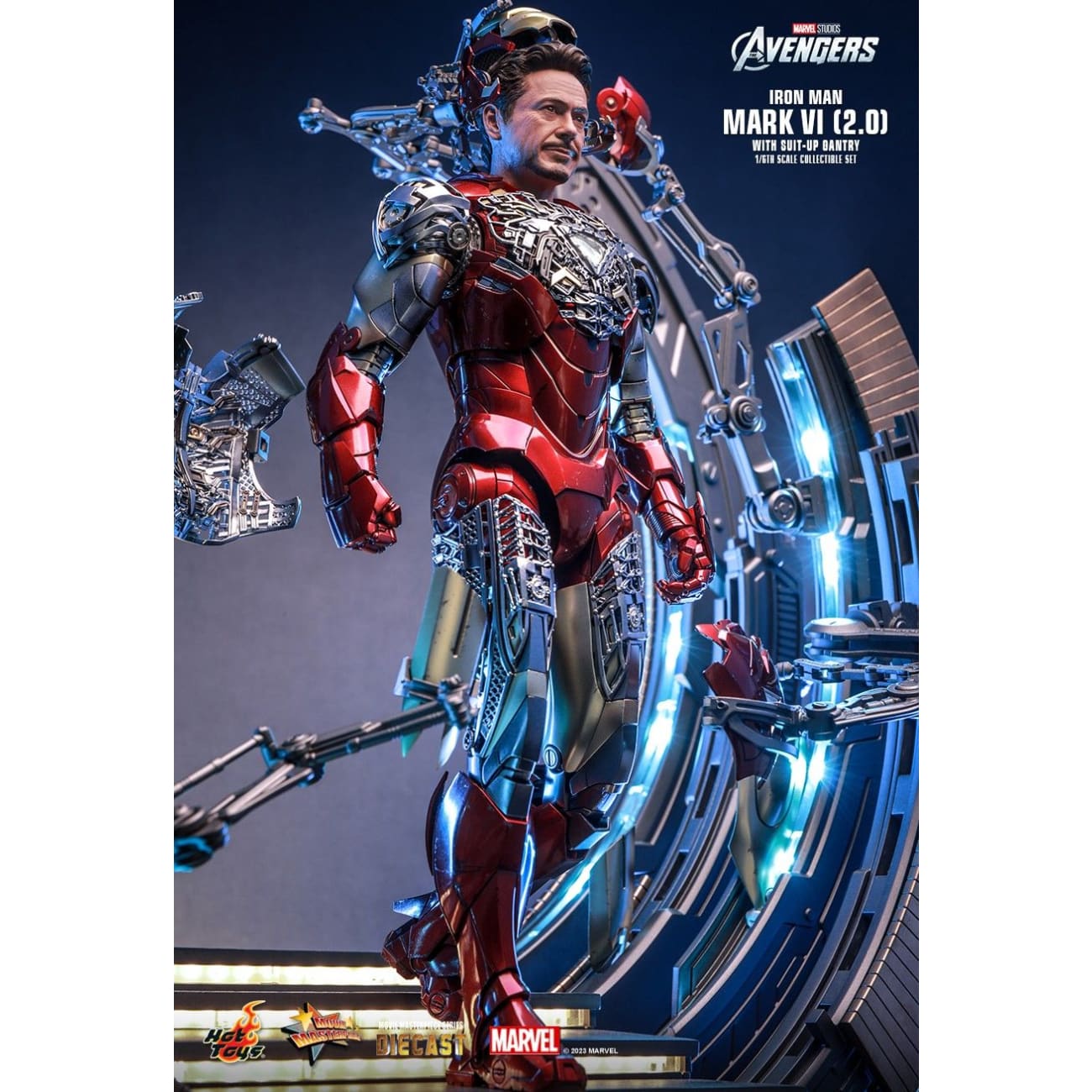 Hottoys - Iron Man Mark VI (2.0) With Suit-Up Gantry [MMS688D53]