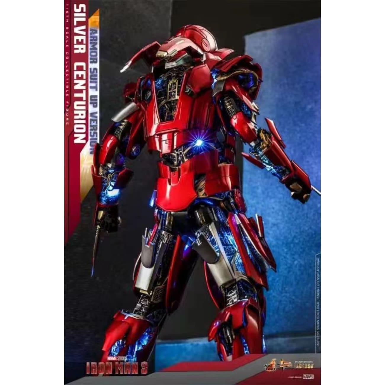 HOTTOYS -  IronMan 3 Silver Centurion Armor suit up version