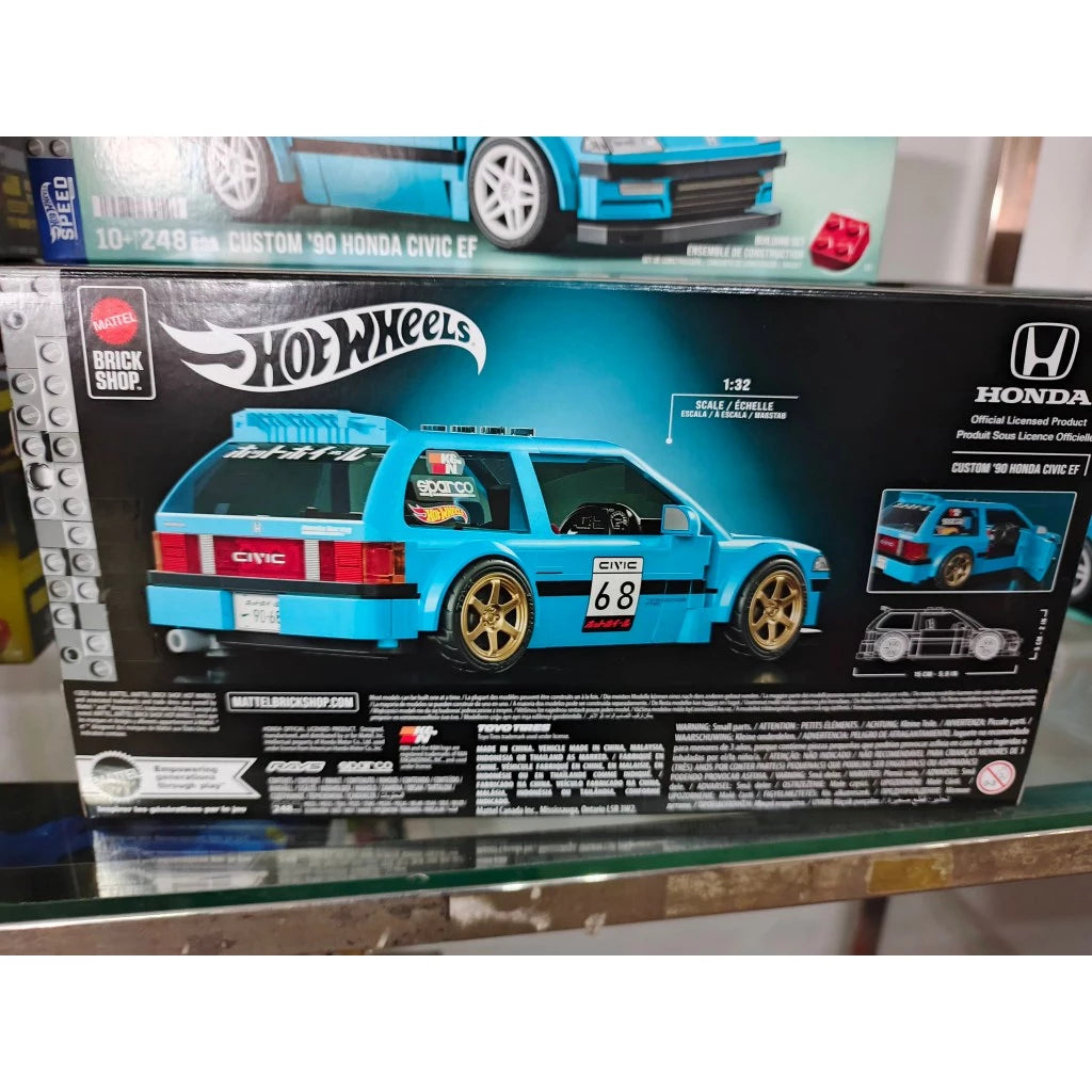 Hot Wheels x Mattel Brick Shop - ’90 Honda Civic EF – 1:32 Scale Building Set
