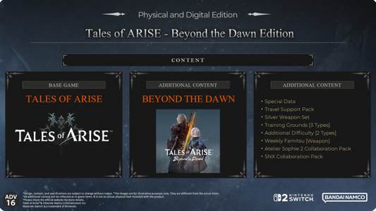 Nintendo Switch Game Title - Tales of ARISE – Beyond the Dawn Edition