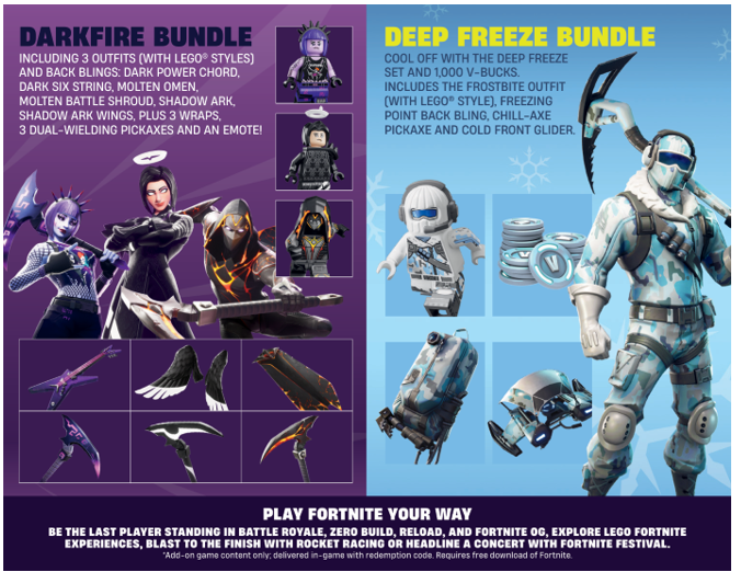 Nintendo Switch Game Title - Fortnite - Darkfire & Ice Bundle (Code In Box) [2 Variants]