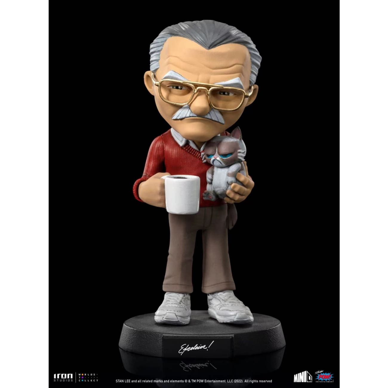 Iron Studios X Pow - Stan Lee with Grumpy Cat MiniCo 