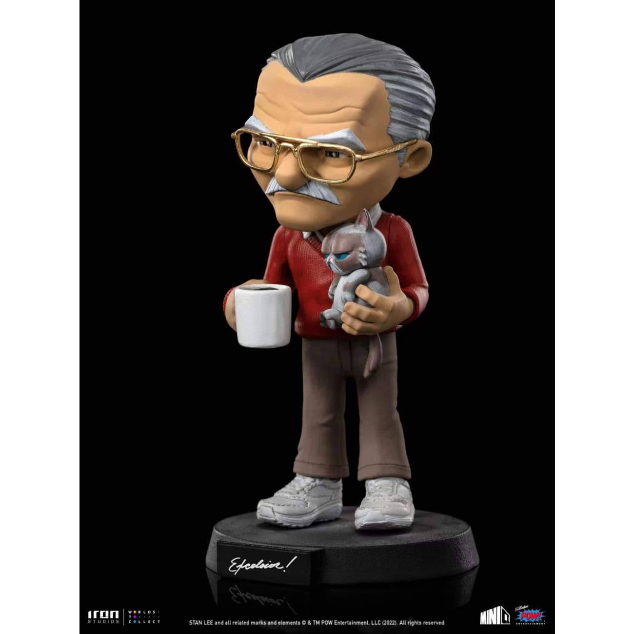 Iron Studios X Pow - Stan Lee with Grumpy Cat MiniCo 