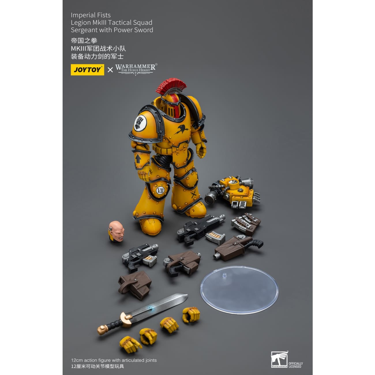 JOYTOY - Imperial Fists Legion MkIII Tactical Squad Sergeant with Power Sword [JT9046] / Imperial Fists Legion MkIII Tactical Squad Legionary with Legion Vexilla [JT9053]