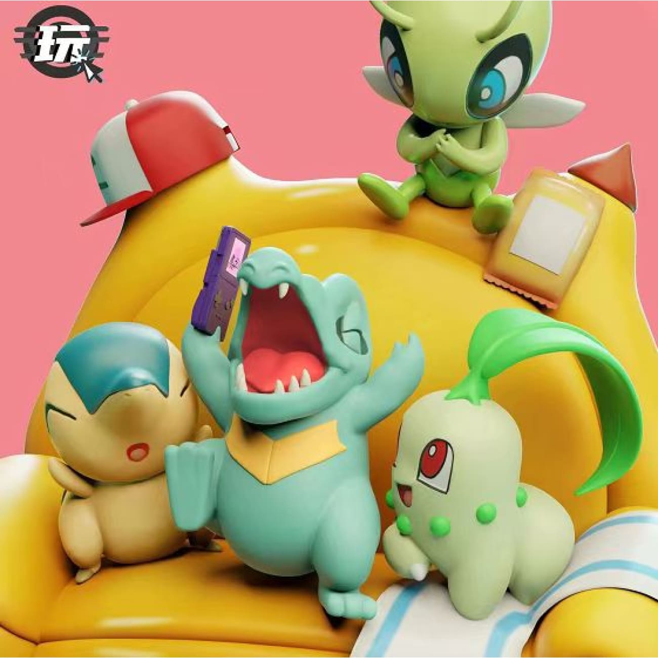 Just Play Studio / JiuShiWan Studio - Chikorita, Totodile, Cyndaquil & Celebi V