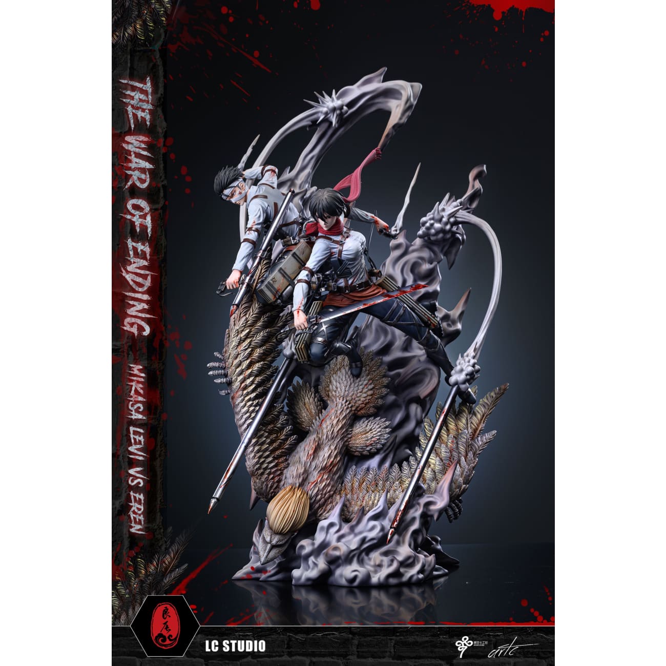 LC Studio x Seven Clubs - Final Battle of Levi Ackerman & Mikasa Ackerman VS Founding Titan [3 Variants]