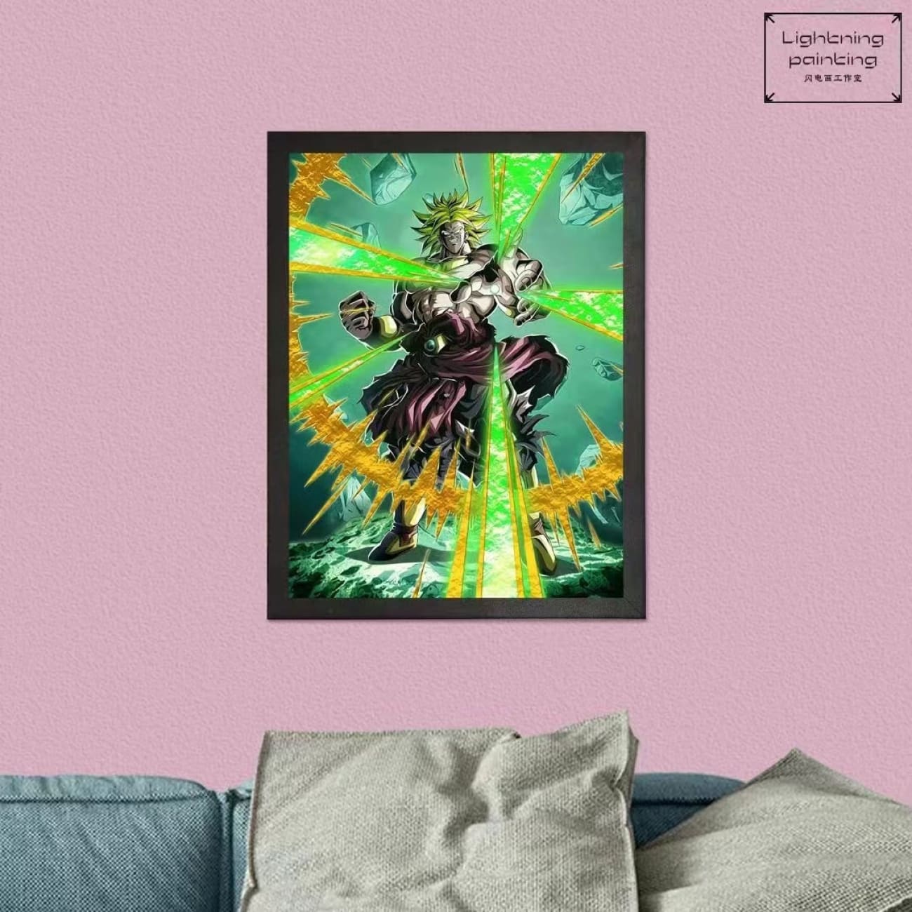 Lightning Painting - Broly Raster Graphics 3D Poster [33cm x 43cm]