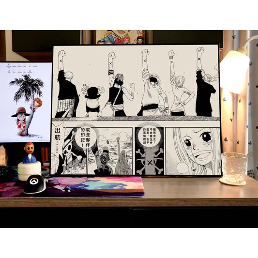 Manga Black and White Team Remarkable Moment Poster Frame