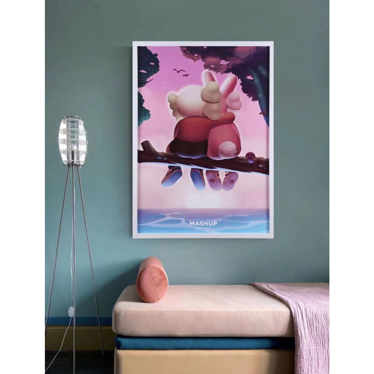  Mashup Kaws and Bunny Poster Frame 