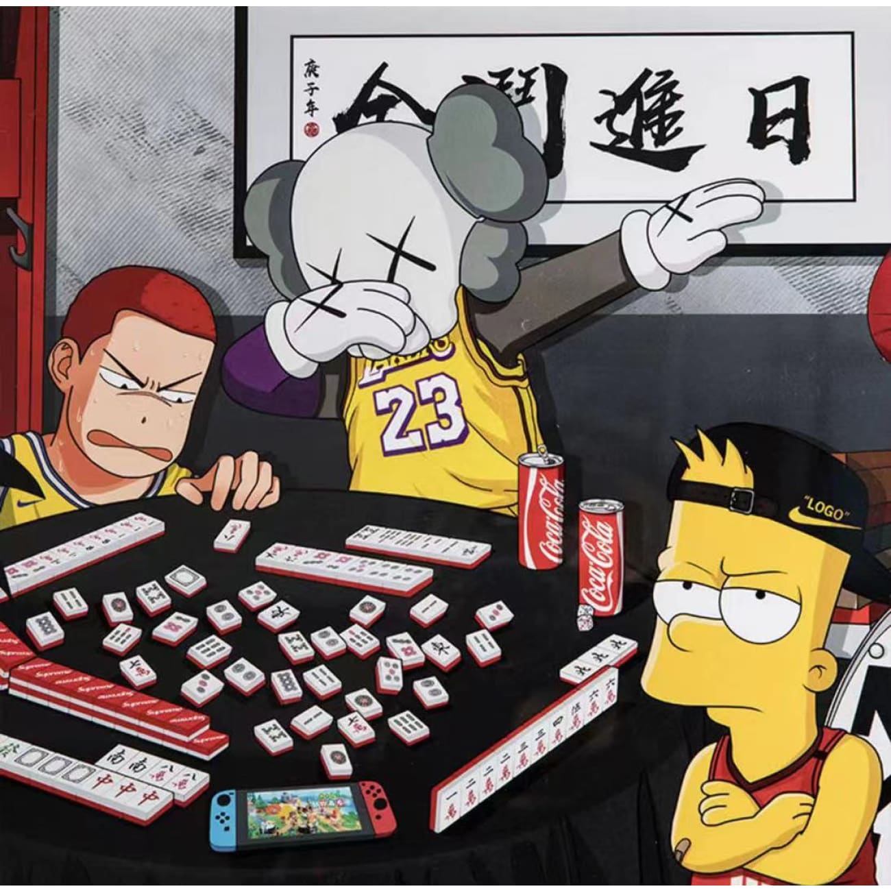 Mashup : Mahjong with Kaws; Simpson; Goku 