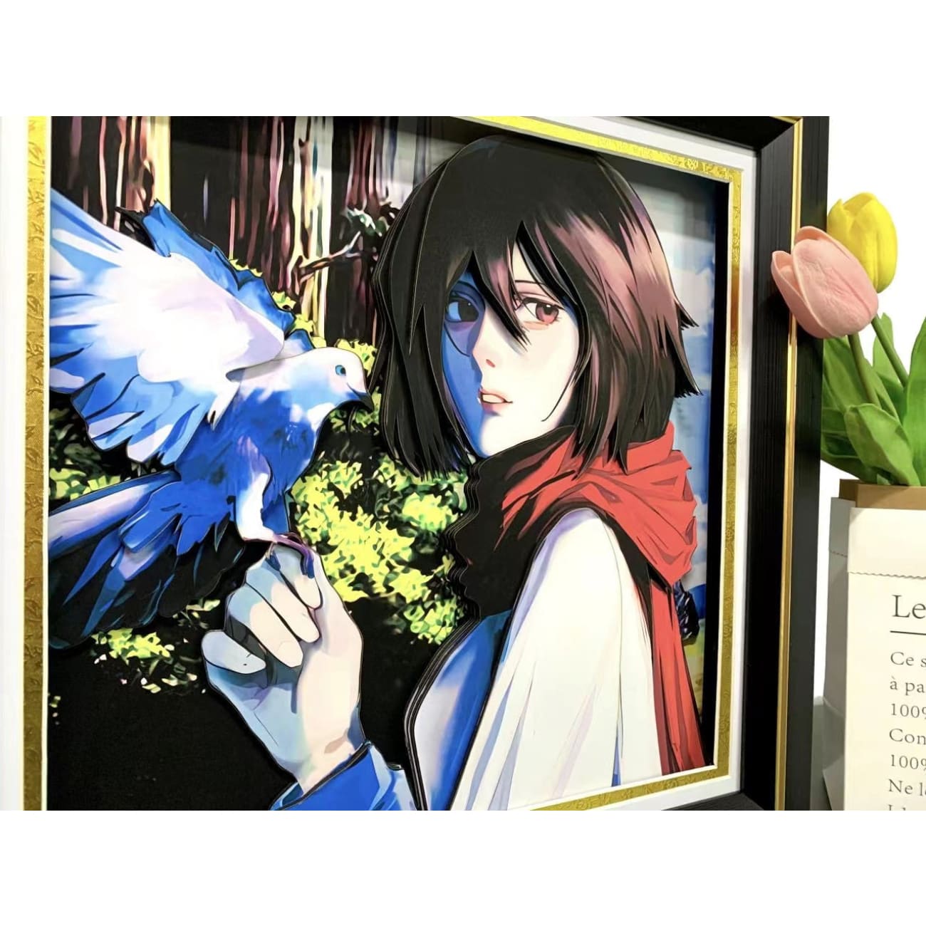Mikasa Ackerman 3D Poster Frame [36cm x 36cm]