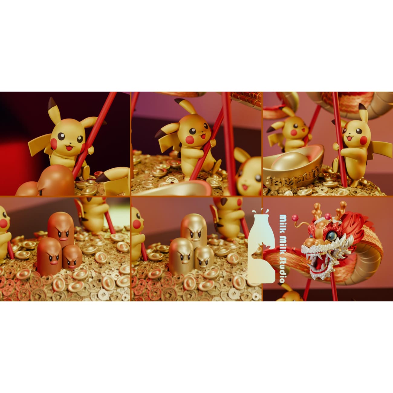 Milk Milk Studio - Pikachu Golden Dragon Dance Ver.